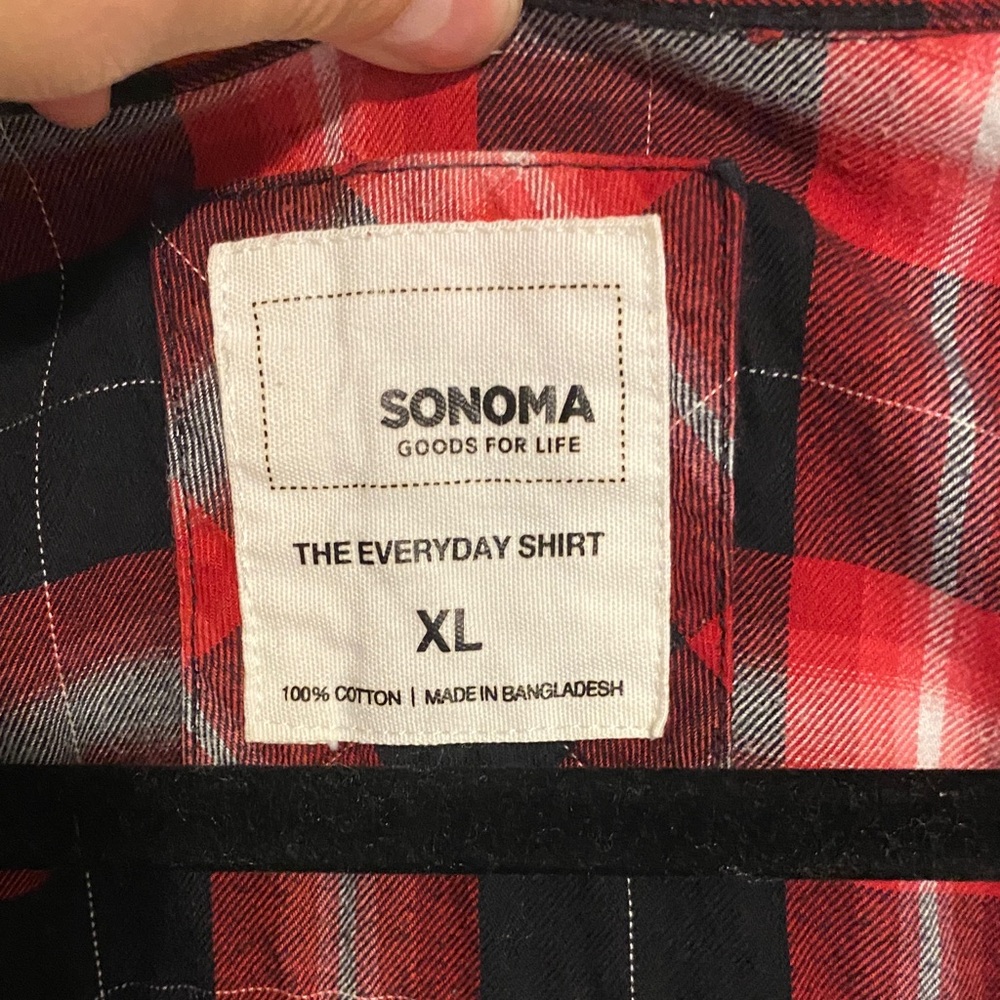 Sonoma Red and Black Plaid Button Down Shirt - Picture 2 of 6